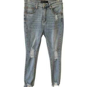 Monkey Ride Jeans Original Vintage Size 7/28 Distressed Skinny Jeans Raw Hem